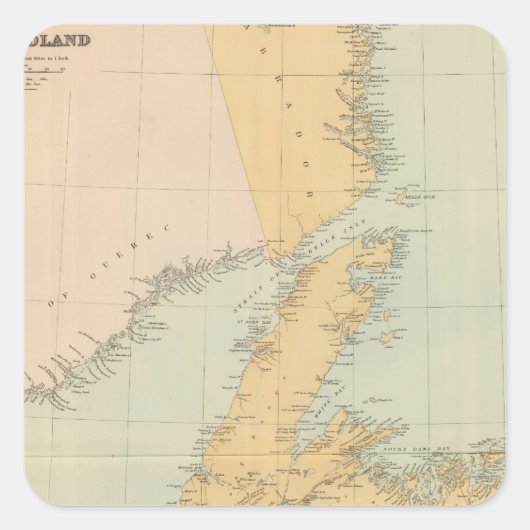 Neufundland Quadratischer Aufkleber (Vorderseite)