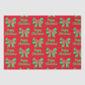 Neufundland Red Christmas Dow & Green Bow Seidenpapier (Vorderseite)