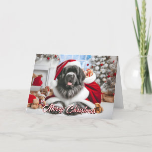 Neufundland Santa Ready for Christmas Card Feiertagskarte