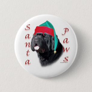 Neufundland (schwarz) Santa Paws Button