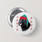 Neufundland (schwarz) Santa Paws Button (Vorne & Hinten)