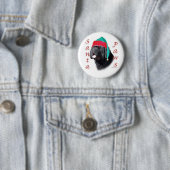 Neufundland (schwarz) Santa Paws Button (Beispiel)