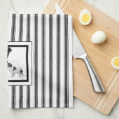 Neufundland Schwarz und Landseer am Streifen Geschirrtuch (Viertel Falte)