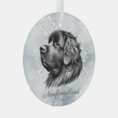 Neufundland Schwarz und Silberglas Ornament Aus Glas (Vorderseite Rechts)