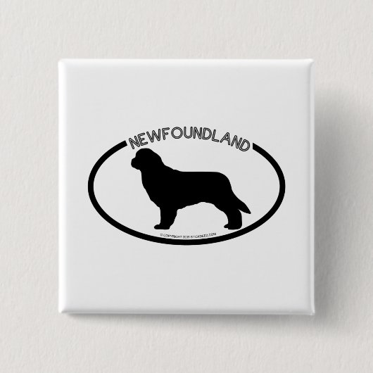 Neufundland-Silhouette-Schwarz-Knopf Button (Vorderseite)