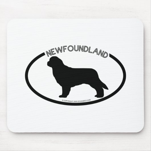 Neufundland-Silhouette-Schwarzes Mousepad (Vorne)