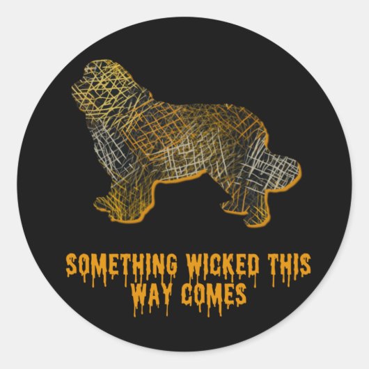 Neufundland Silhouette Spaß Halloween Runder Aufkleber (Vorderseite)