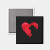 Neufundland |Silhouette Valentinstag Magnet (Vorderseite/Rückseite)
