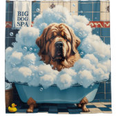 Neufundland Sloppy Sleepy Niedlich Funny Duschvorhang (Vorderseite)