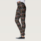 Neufundland Snowy Sleigh Weihnachtsdekor Leggings (Links)