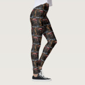 Neufundland Snowy Sleigh Weihnachtsdekor Leggings (Rechts)