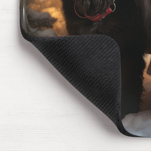 Neufundland Snowy Sleigh Weihnachtsdekor Mousepad (Ecke)