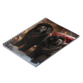 Neufundland Snowy Sleigh Weihnachtsdekor Notizblock (Linke Seite)