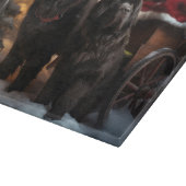 Neufundland Snowy Sleigh Weihnachtsdekor Schneidebrett (Ecke)