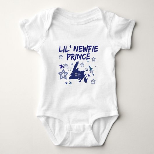 Neufundland T-Shirt Lil Newfie Prince Neufundland Baby Strampler (Vorderseite)