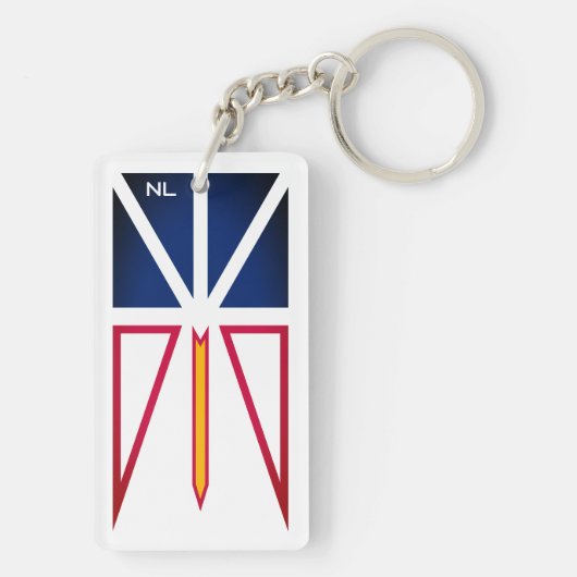 Neufundland und Labrador-Flagge (vertikal) Schlüsselanhänger (Rückseite)