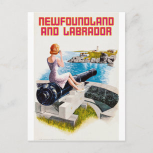 Neufundland und Labrador, Mädchen an einer großen Postkarte