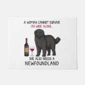 Neufundland und Wein Funny Dog Fußmatte (Vorderseite)