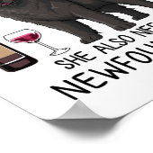 Neufundland und Wein Funny Dog Poster (Ecke)