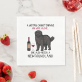 Neufundland und Wein Funny Dog Serviette (Beispiel)