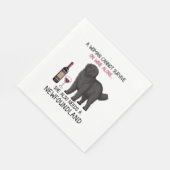 Neufundland und Wein Funny Dog Serviette (Ecke)