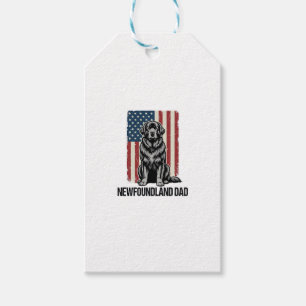 Neufundland-Vater Patriotischer Hund Vintage Geschenkanhänger