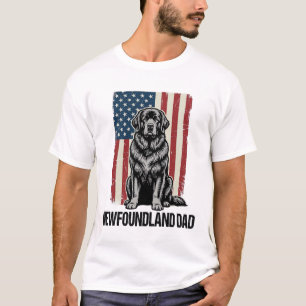 Neufundland-Vater Patriotischer Hund Vintage T-Shirt