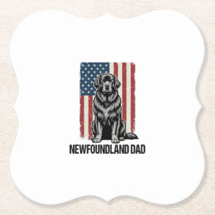 Neufundland-Vater Patriotischer Hund Vintage Untersetzer