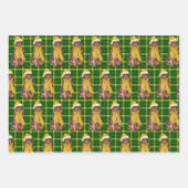 Neufundland Weihnachten Hund Grünen Karierten Urla Geschenkpapier Set (Vorderseite 3)