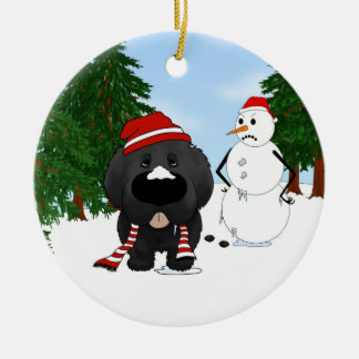 Neufundland-Weihnachten Keramikornament
