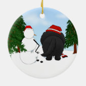 Neufundland-Weihnachten Keramikornament (Hinten)