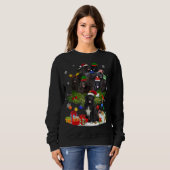 Neufundland Weihnachtsbaum Lichter Funny Dog Xmas Sweatshirt (Vorne ganz)