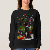 Neufundland Weihnachtsbaum Lichter Funny Dog Xmas Sweatshirt (Vorderseite)