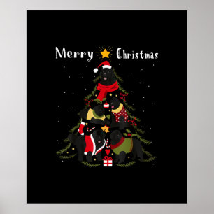 Neufundland Weihnachtsbaum Xmas Dog Lover Poster
