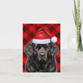 Neufundland Weihnachtsdog Holiday Buffalo Kariert Feiertagskarte