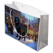 Neufundland Weihnachtsfeiertage Große Geschenktüte (Rückseite Schrägansicht)