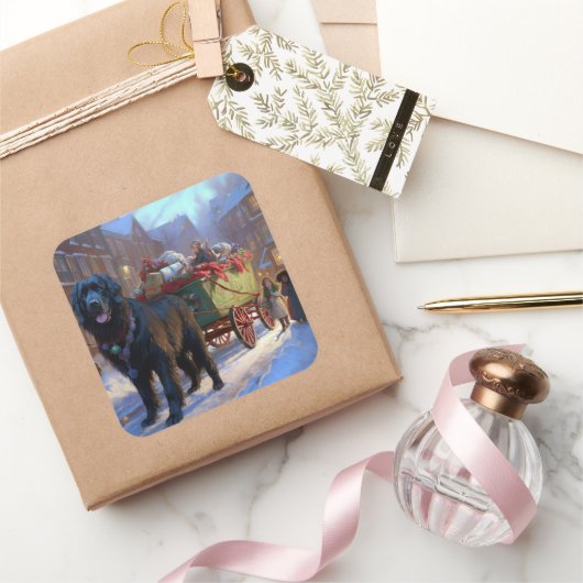Neufundland Weihnachtsfeiertage Quadratischer Aufkleber (Schenken)