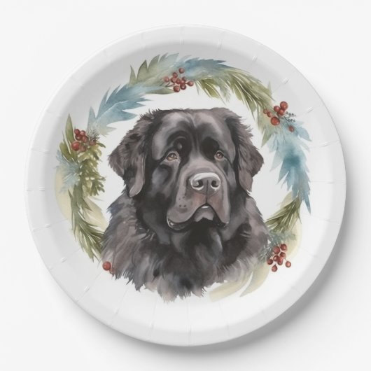 Neufundland Weihnachtsmann Festliche Jungfrau Pappteller (Vorderseite)