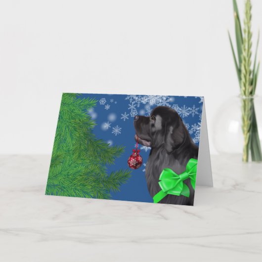 Neufundland-Weihnachtsverzierungs-Feiertags-Karte Feiertagskarte (Vorderseite)