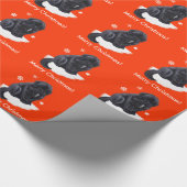 Neufundland-Welpe in den Schnee-frohen Weihnachten Geschenkpapier (Ecke)