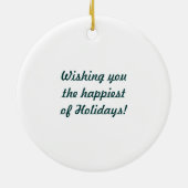 Neufundland-Welpen-Weihnachtsverzierung Keramikornament (Hinten)