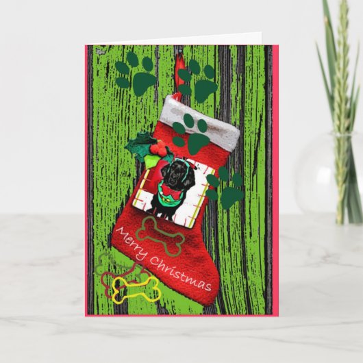 Neufundland Welppy Christmas Card Feiertagskarte (Vorderseite)