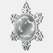 Neufundland Ziergegend Neufundland Pup Decoration Schneeflocken Zinn-Ornament (Rechts)