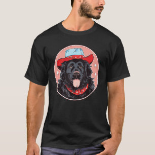 Neufundländer Cowboy Lustig Wilder Westen T-Shirt