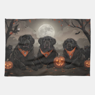 Neufundländer Halloween Gruselig Geschirrtuch