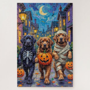 Neufundländer Halloween-Kostüme beim Süßigkeiten-S Puzzle