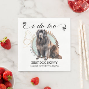 Neufundländer-Hochzeitsservietten mit Hunden Foto Serviette