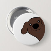 Neufundländer-Hund Braun Linpicks Cartoon Button (Vorne & Hinten)