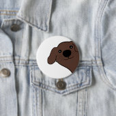 Neufundländer-Hund Braun Linpicks Cartoon Button (Beispiel)