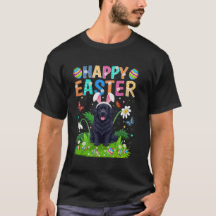 Neufundländer Hund Frohe Ostern Eierjagd Bunny Ohr T-Shirt